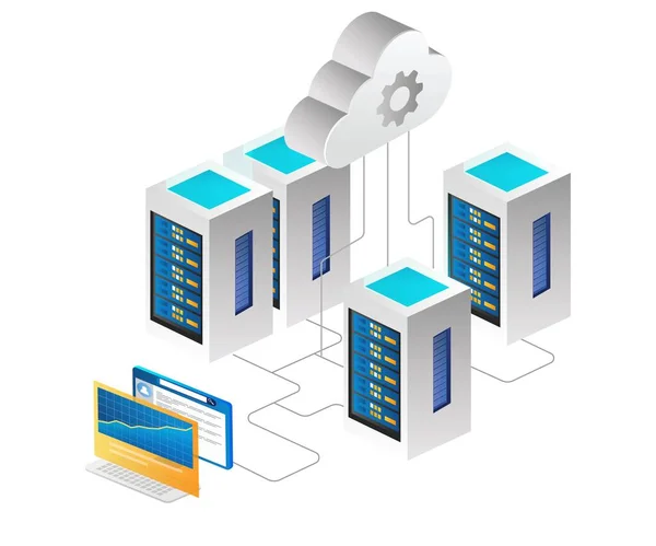 Security Control Computer Platform Maintain Cloud Server — ストックベクタ