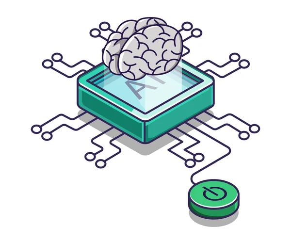 Artificial Intelligence Network Illustration Concept — Stock Vector
