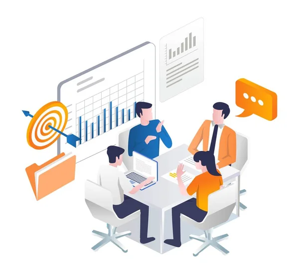 Team Meeting Business Development — Image vectorielle