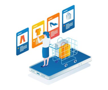 İnternetten sipariş veren bir kadın.