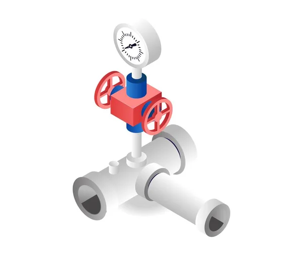 Gas Oil Pressure Gauge Regulator — Stok Vektör