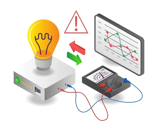 Measuring Electric Voltage Analysis — Stockvektor