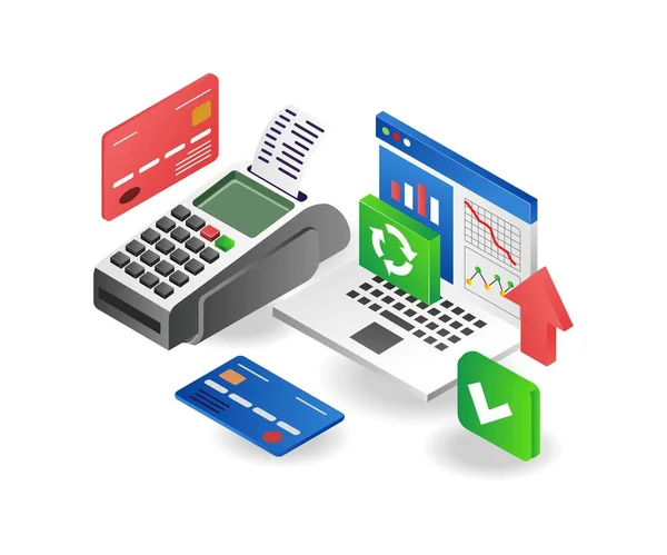 Online Payment Analysis Computer — Stock Vector