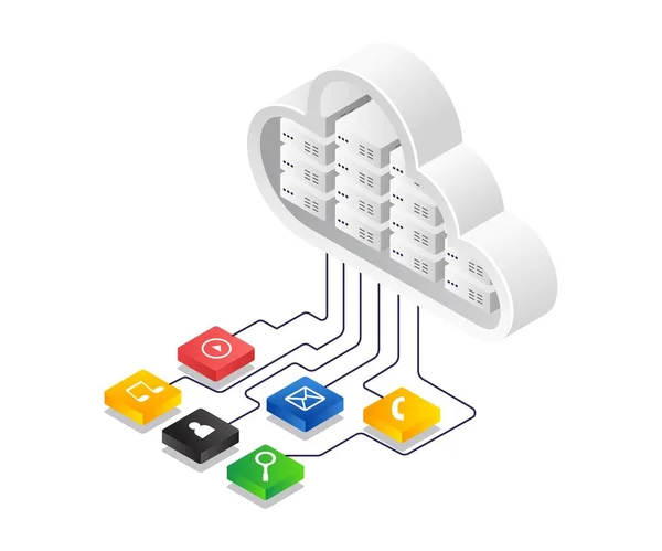 Cloud Server Application Network — Image vectorielle