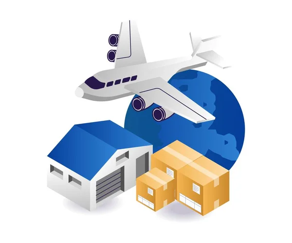 Air Freight World Logistics Delivery — Archivo Imágenes Vectoriales