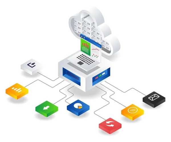 Cloud Server Network Data Analyst — Stockvector