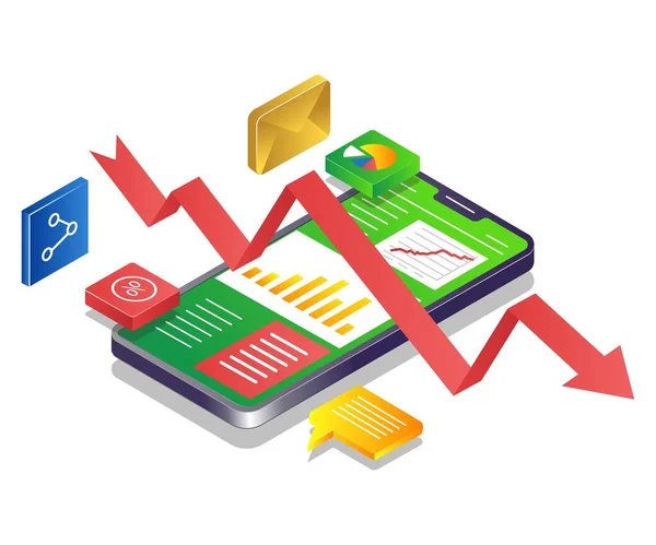 Professional Data Analysis Smartphone — Stockvector