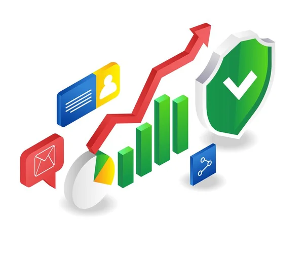 Investment Business Analysis Data Security — Stockový vektor