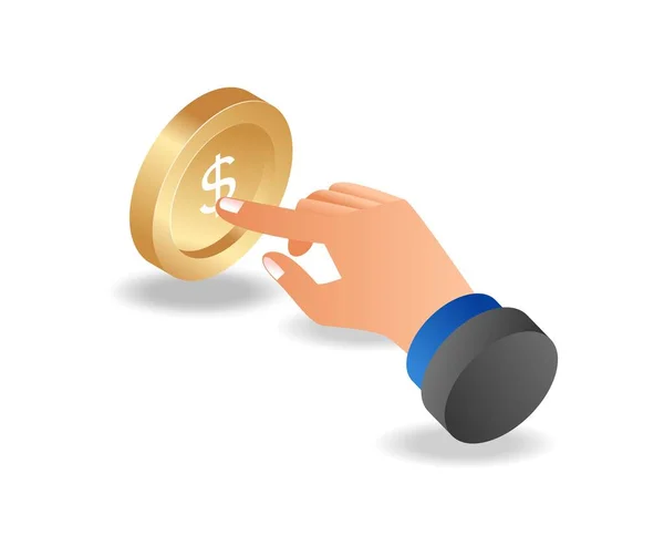 Hand Squeezing Dollar Bill — Stockový vektor
