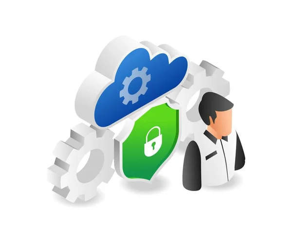 Cloud Server Security — 图库矢量图片