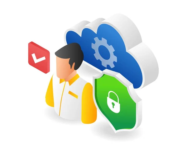 Security Cloud Server — Vettoriale Stock