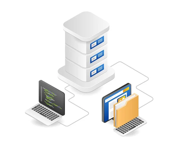 Server Program Language Data Network — Vector de stock
