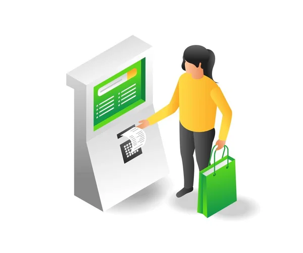 Online Shopping Payment Machine Market Place — Stock Vector