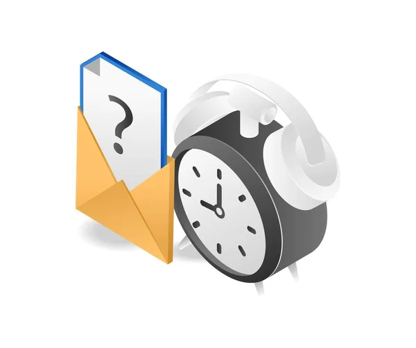 Fill Question Mark Letter Alarm Clock — 图库矢量图片