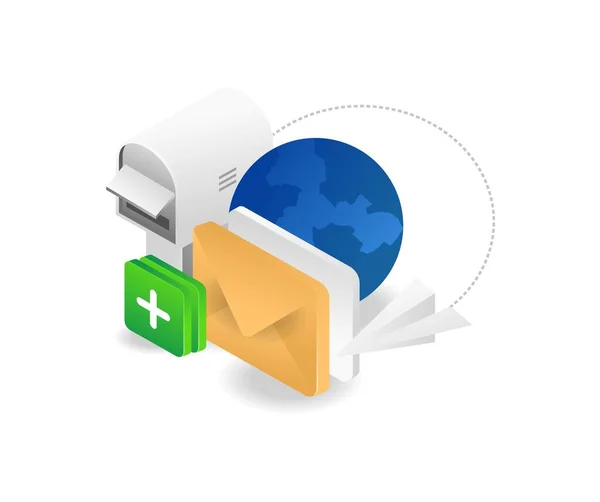 Postbox Send World Mail — Stockvektor