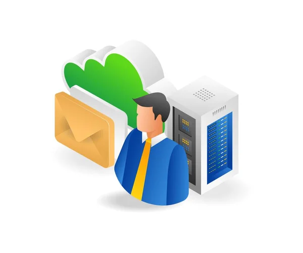 Cloud Server Data Expert — Vetor de Stock