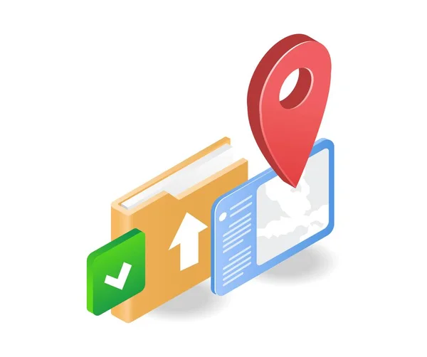 Location Map Application Folder Delivery — Stockvektor