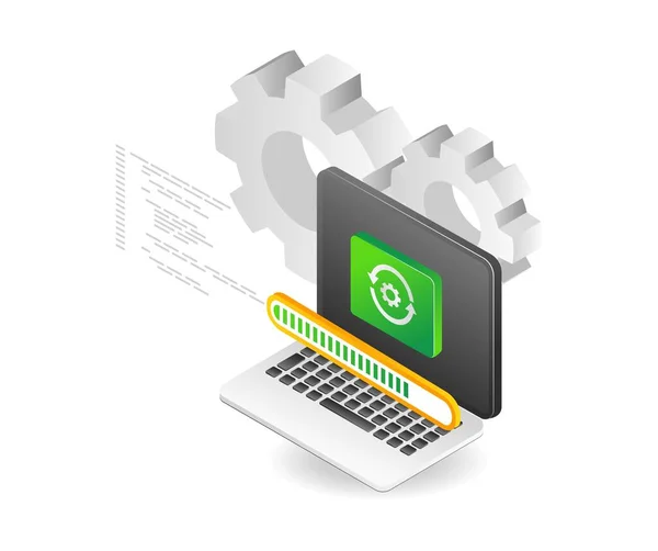 Computer Application Web Maintenance Upgrade Process — Stockvektor