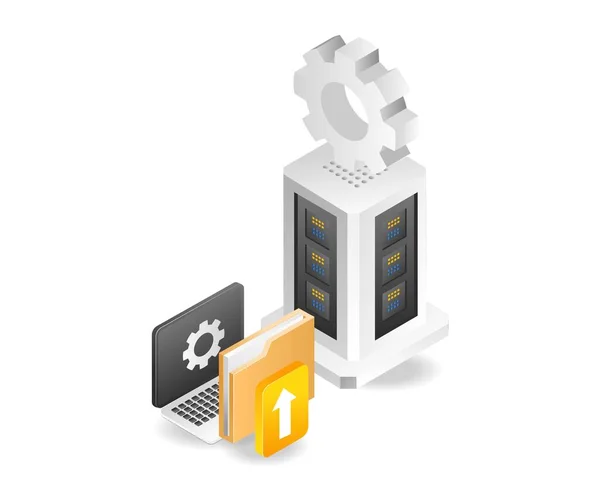 Computer Data Server Hosting — Vettoriale Stock