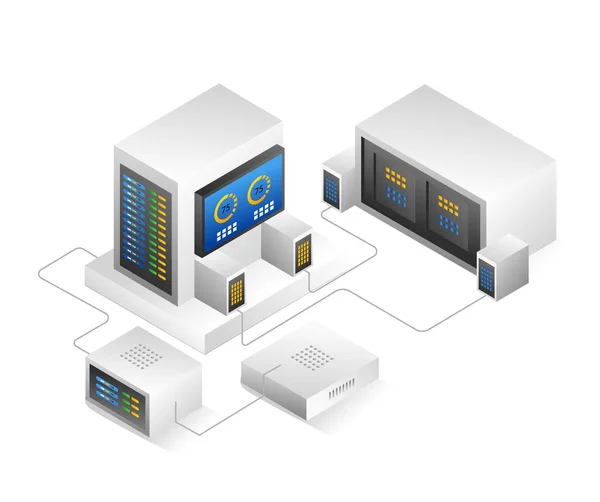 Vuturistic Server Analysis Control Network Box — Stockový vektor