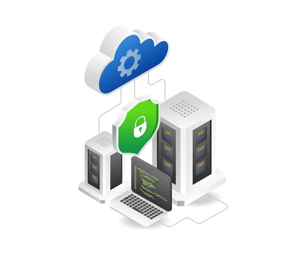 Cloud Server Security Program Language — Vetor de Stock