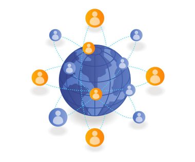 Earth with social media networks