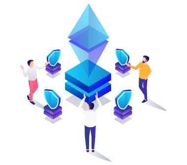 Etherium Investment Security in isometric illustration