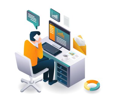 Man is sending email safely