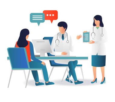 A patient consults a doctor and nurse