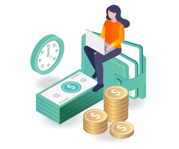 Time Money Lots Income — Stockvector