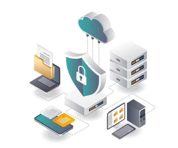 Endpoint Protection Cloud Server — Stok Vektör