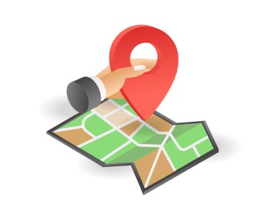 Harita konumu için bir pim yerleştiriliyor