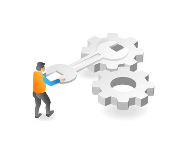 Adam akıllı telefon web uygulamasını tamir ediyor.