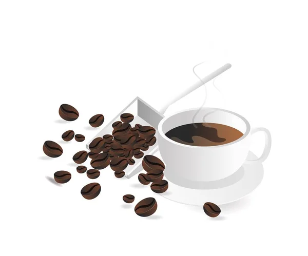 Kopp Kaffe Och Frön — Stock vektor