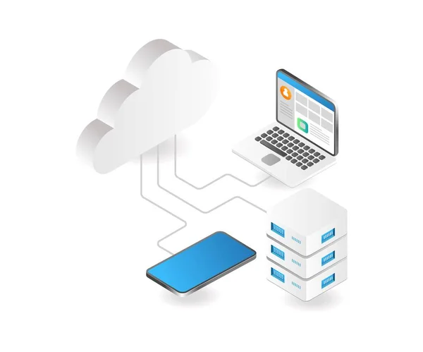 Cloud Server Für Smartphones — Stockvektor