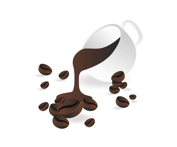 Nalanie Kawy Fasolę — Wektor stockowy