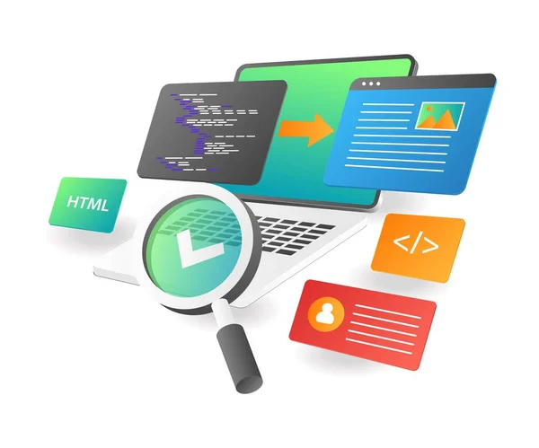 Web Design Layout Programming Language — Stock Vector