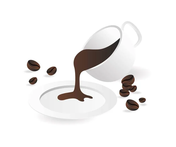 Wlewanie Kawy Spodka — Wektor stockowy