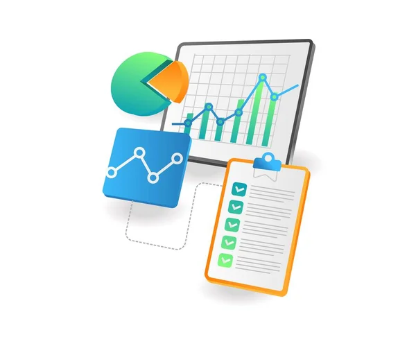Data Analýzy Investičních Podniků — Stockový vektor
