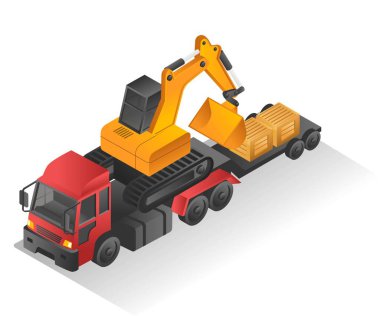 Isometric tasarım konsepti çizimi. Beko taşınıyor