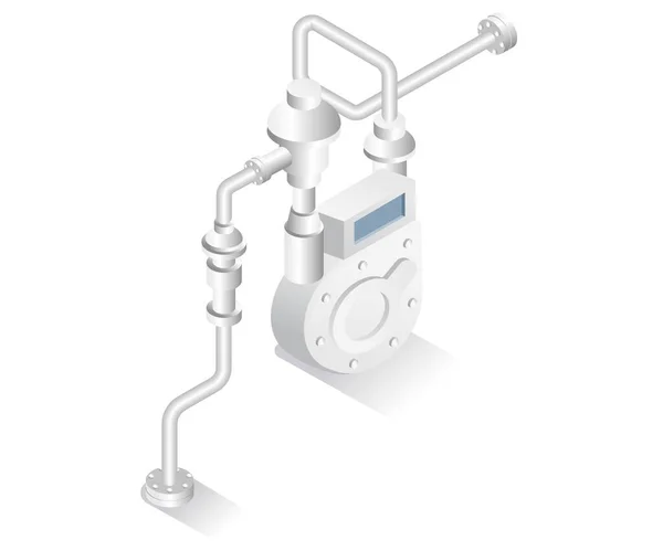 Isometric Design Concept Illustration Regulátor Plynového Potrubí Lpg — Stockový vektor