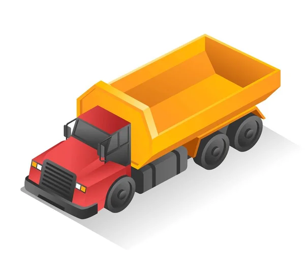 Isometric Design Concept Illustration Mining Excavation Truck — Stock Vector