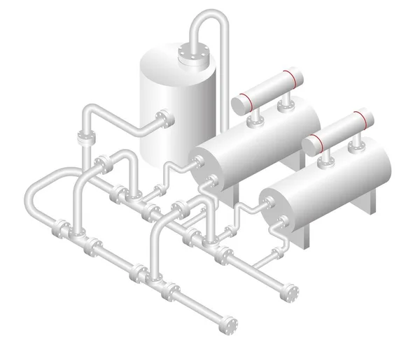 Illustrazione Del Concetto Design Isometrico Tubi Tubi Industria Petrolifera Del — Vettoriale Stock