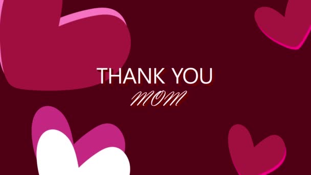 Ευχαριστώ Μαμά Κείμενο Για Διεθνή Ημέρα Της Μητέρας Και Ευτυχισμένη — Αρχείο Βίντεο