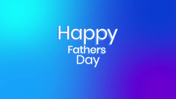 Uluslararası Babalar Günü Için Mavi Özgeçmişli Mutlu Babalar Günü Metni — Stok video