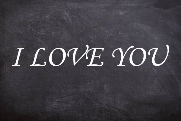 Love You White Stylish Text Blackboard Background Lover Valentines Day — Stock Photo, Image