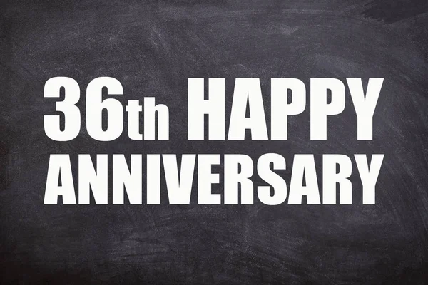 36Th Happy Anniversary Text Blackboard Background Couple Anniversary — Stockfoto