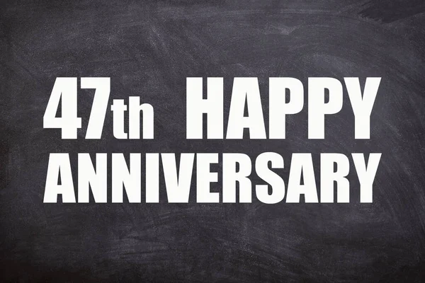 47Th Happy Anniversary Text Blackboard Background Couple Anniversary — Stockfoto