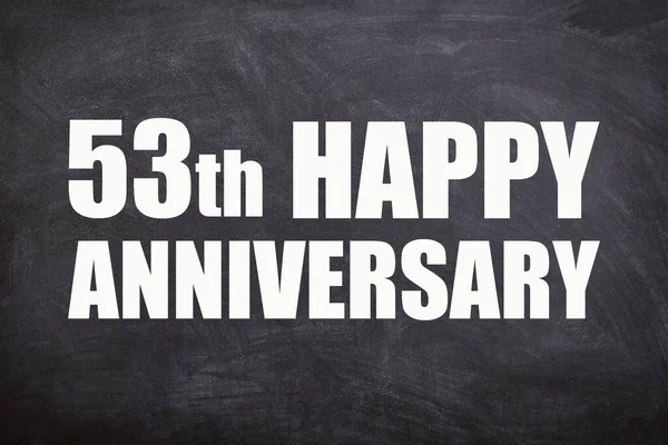 53Th Happy Anniversary Text Blackboard Background Couple Anniversary — Stockfoto