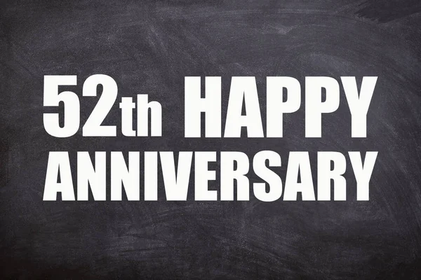 52Th Happy Anniversary Text Blackboard Background Couple Anniversary — Stockfoto